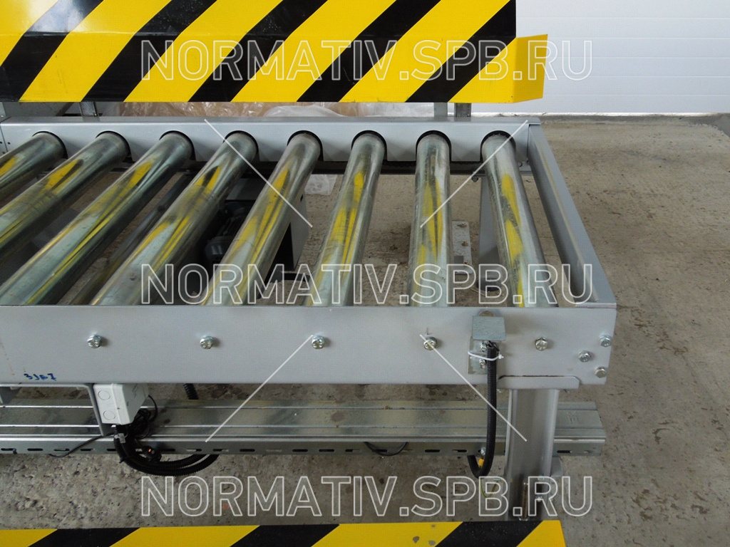 паллетный рольганг - роликовый конвейер для транспортировки поддонов - изготовитель ООО "Норматив"