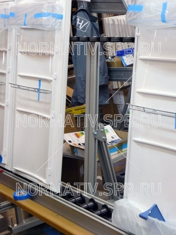 Конвейер сборки дверей бытовых холодильников