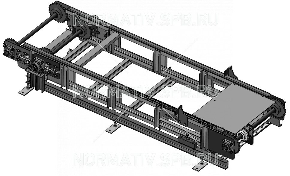 Транспортер цепной двухручьевой подъемный - нестандартное конвейерное оборудование от ООО "Норматив"