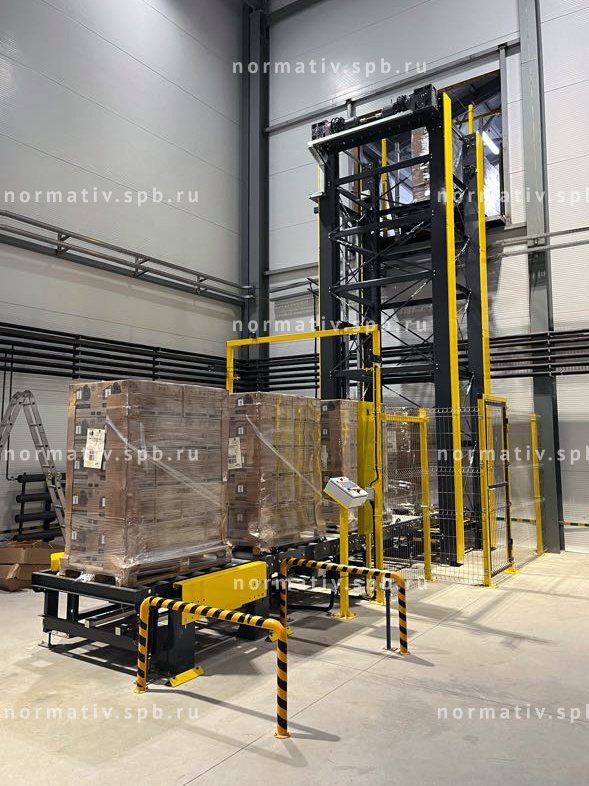 Промышленный лифт для паллет - конвейрный подъемник для поддонов с грузом 1т от производиттеля ООО "Норматив"