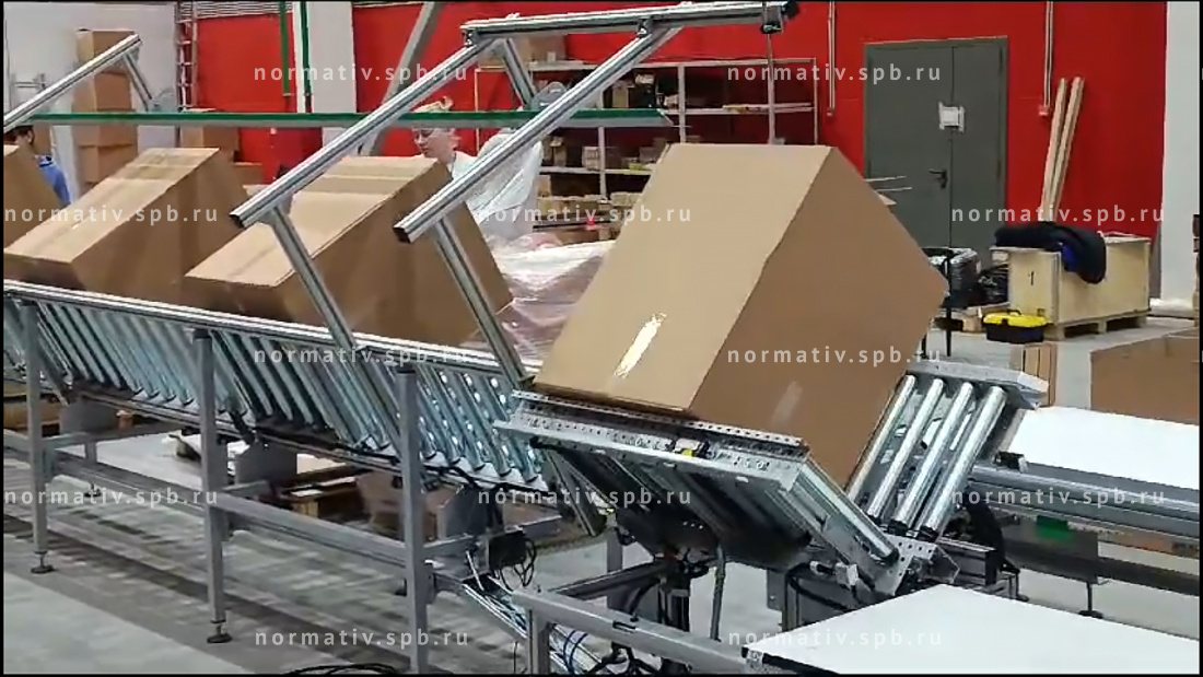 Автоматизированная конвейерная линия упаковки в короба - ООО "Норматив"