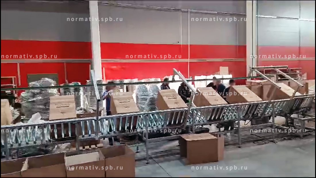 Автоматизированная конвейерная линия упаковки мебели в короба - ООО "Норматив"