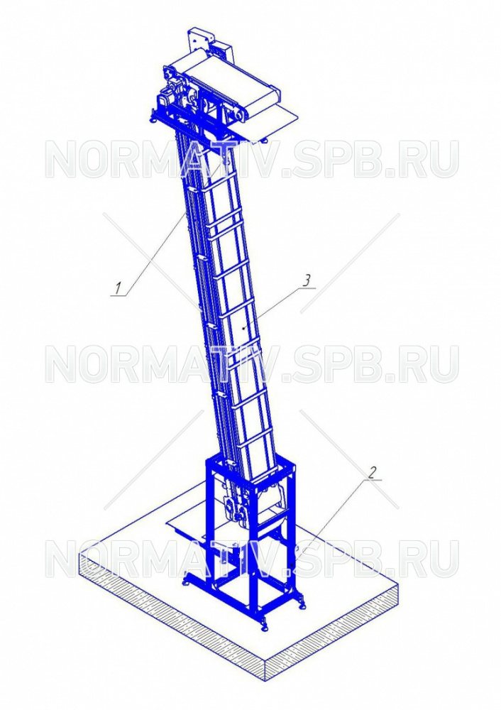 3D-модель: Пресс-конвейер модульный вертикальный для теста. Проектирование, изготовление, монтаж конвейерного оборудования - ООО Норматив