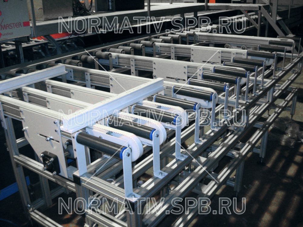 конвейерная система для производства металлопластиковых окон - ременный транспортеры